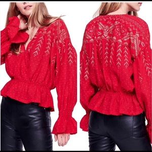 FREE PEOPLE Counting Stars embroidered blouse